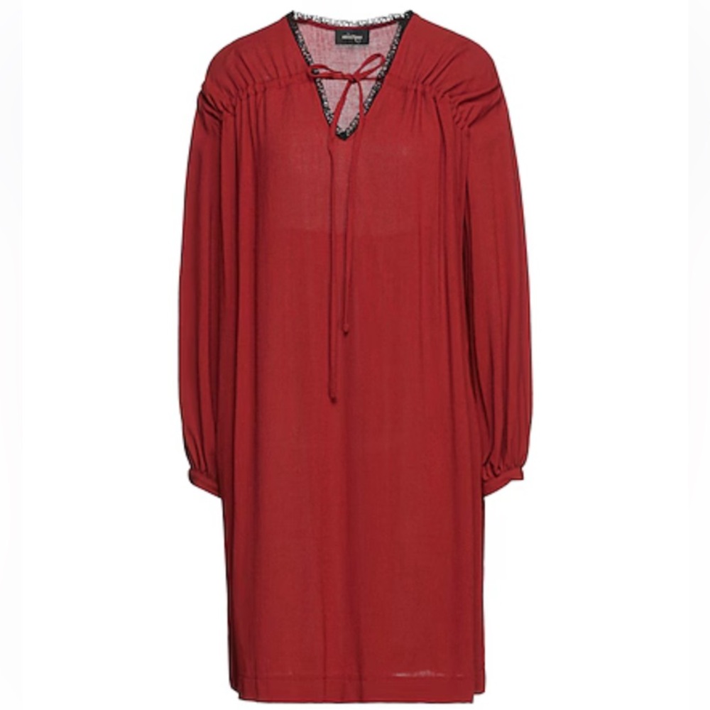 Ottod’Ame V-Neck Bishop Sleeve Italy Lace Collar Dress 6